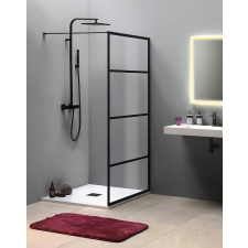 Sapho CURE BLACK fix zuhanyfal, 700mm, matt fekete kád, zuhanykabin