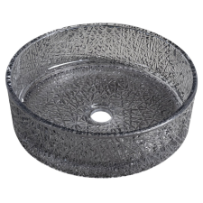 Sapho ERSEL gravírozott üvegmosdó. átm.:39.5cm. fekete szaniter