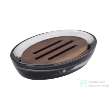 Sapho FIGO szappantartó, füstüveg/fa (08399) fürdőszoba kiegészítő