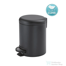 Sapho GEDY POTTY szemetes, Soft Close, 3l, matt fekete (320914) fürdőszoba kiegészítő