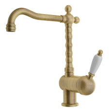 Sapho KIRKÉ WHITE Mosogató-csaptelep, fehér karral, bronz csaptelep