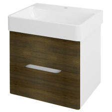 Sapho MEDIENA mosdótartó szekrény, 2 fiókkal, 57x50,7x48,5cm, matt fehér/grafit tölgy (MD061) fürdőszoba bútor