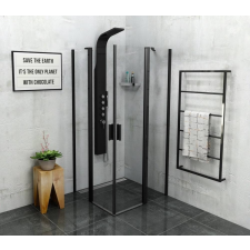 Sapho POLYSAN ZOOM LINE BLACK szögletes zuhanykabin, 900x900 mm, transzparent, fekete (ZL5415B) kád, zuhanykabin