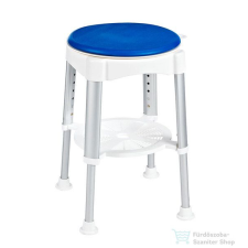 Sapho RIDDER Forgó szék, állítható magasság, fehér/kék, teherbírás 150kg A0050401 fürdőszoba kiegészítő