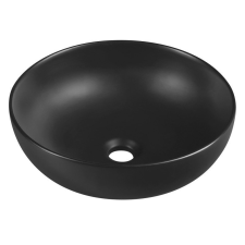 Sapho RONDANE pultra szerelhető kerámiamosdó, túlfolyó nélkül, 40x13,5cm, matt fekete fürdőkellék