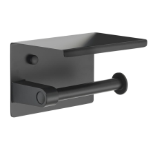 Sapho WC papírtartó polccal, matt fekete fürdőszoba kiegészítő