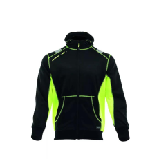 Sara Comfort Neo kapucnis pulóver fekete - neon