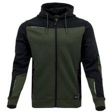 Sara Comfort Plus Kapucnis Munkás Pulóver Zöld/Fekete - M munkaruha