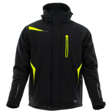 Sara Comfort Winter Bélelt Softshell Munkás kabát Fekete/Sárga - S munkaruha