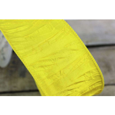  Sárga gyűrt szalag 6cm szalag, masni