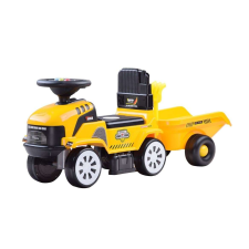 Sárga színű traktor pótkocsival távirányítós modell