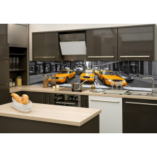  Sárga taxik, konyhai matrica hátfal, 260 cm tapéta, díszléc és más dekoráció