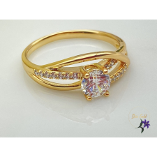  Sarlett antiallergén gold gyűrű gyönyörű nagy cirkóniakővel 18K - fehér gyűrű