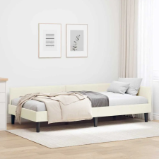  Sarok Ágykeret Krém 90 x 200 cm Bársony és Mérnökölt fa ágy és ágykellék