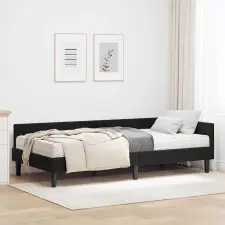  Sarok Ágykeret Matraccal Egyéb fejtámlával 2 pcs Fekete Bársony ágy és ágykellék