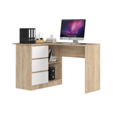  Sarok Íróasztal P77_124,5 #sonoma-fehér íróasztal