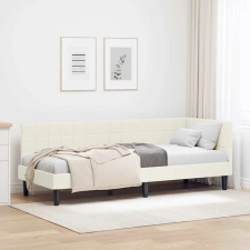  Sarokágy keret fejtámlával Krém 80 x 200 cm Bársony ágy és ágykellék