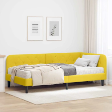  Sarokágy keret matracmal fejtámlával Sárga 90 x 200 cm Bársony ágy és ágykellék