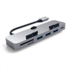 Satechi Aluminum TYPE-C CLAMP PRO Hub (3x USB 3.0,MicroSD) asztroszürke (ST-TCIMHM) (ST-TCIMHM)