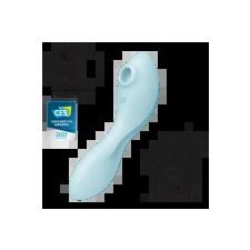 Satisfyer Curvy Trinity 5+ - okos, léghullámos 2in1 vibrátor  Szín: világoskék (4061504036564) vibrátorok