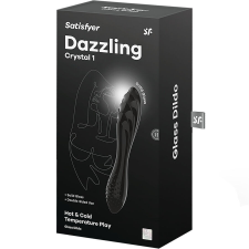 Satisfyer Dazzling Crystal 1 üveg dildó (fekete) műpénisz, dildó