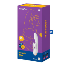 Satisfyer Double Flex klitoriszágas vibrátor (fehér) (APP-os) vibrátorok