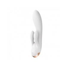 Satisfyer Double Flex - okos, dupla nyuszis vibrátor (fehér) vibrátorok
