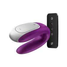 Satisfyer Double Fun - okos, vízálló, rádiós párvibrátor (lila) vibrátorok