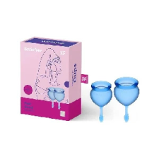 Satisfyer Feel good - menstruációs kehely szett (kék) - 2db intim higiénia