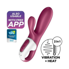 Satisfyer Hot Bunny - okos, csiklókaros melegítő vibrátor (piros) vibrátorok