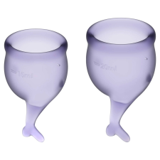 Satisfyer Satisfyer Cup - farkincás menstruációs kehely szett (lila) - 2db intim higiénia