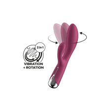 Satisfyer Spinning Rabbit 1 - forgó csiklókaros vibrátor (piros) vibrátorok