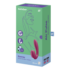 Satisfyer Sunray vibrátor, léghullámos csiklóizgatóval (piros) (APP-os) vibrátorok