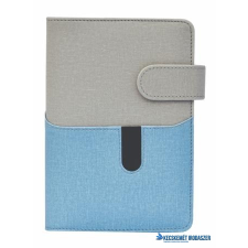 SATURNUS Kalendárium, gyűrűs, betétlapokkal, "L", műbőr, SATURNUS, "229", szürke-kék mappa