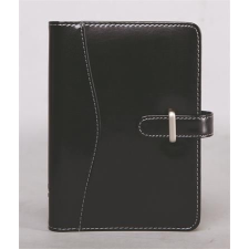 SATURNUS Kalendárium, gyűrűs, betétlapokkal, "M", műbőr, SATURNUS, "437", fekete naptár, kalendárium