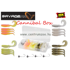  Savage Gear Lb Cannibal Box 20Pcs M - 16 Gumihal És 4 Jig Szettben, Dobozban (57615) csali