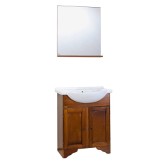 SAVINIDUE Fürdőszoba szekrény + mosdókagyló + tükör dió Cinzia fürdőszoba bútor