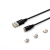 Savio 3az1-ben USB C-Micro USB-Lightning mágneses kábel 2m fekete (CL-155)
