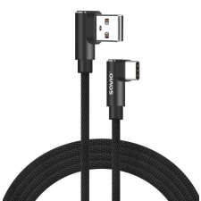 Savio CL-164 USB - USB-C kábel 2m fekete kábel és adapter