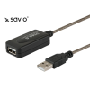 Savio CL-76 USB-A apa - USB-A anya 2.0 Hosszabbító kábel - Fekete (5m)
