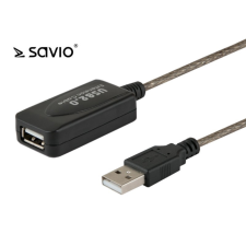 Savio CL-76 USB-A apa - USB-A anya 2.0 Hosszabbító kábel - Fekete (5m) kábel és adapter