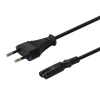 Savio CL-97 220V hálózati tápkábel 2-Pin anya - Euro 8 apa 1.2m Fekete (CL-97)