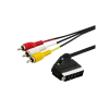 Savio SCART - RCA Audio / video kábel 2m (Scart apa - 3xRCA apa) (CL-133)