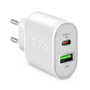 SBS TETRPD20W 1x USB Type-C / 1x USB Type-A Hálózati töltő - Fehér (20W) (TETRPD20W)