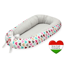Scamp babafészek - kókuszbetétes /ColorfulGreyHeart (Szines szives) babaágynemű, babapléd