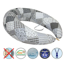 Scamp formázott gombos végű párna - Grey Patchwork kismama párna