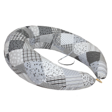 Scamp formázott gombosvégű párna - Grey Patchwork kismama párna