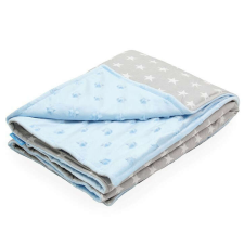 Scamp Minky kétoldalú takaró 75*100 cm - Blue Grey Stars babaágynemű, babapléd