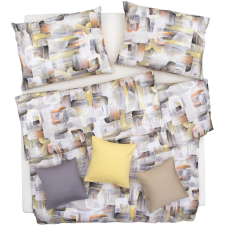 Scanquilt ART JERSEY ágyneműhuzat, absztrakt, aranyszín-rozsdabarna, 140 × 200/70 × 90 cm (36007) lakástextília