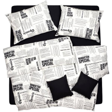Scanquilt KLASIK DESIGN ágyneműhuzat, újság, krémszín-fekete lakástextília